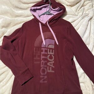 The North Face Maroon and Pink Hoodie